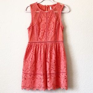 Xhilaration Salmon  Lace Midi Dress / Medium Size